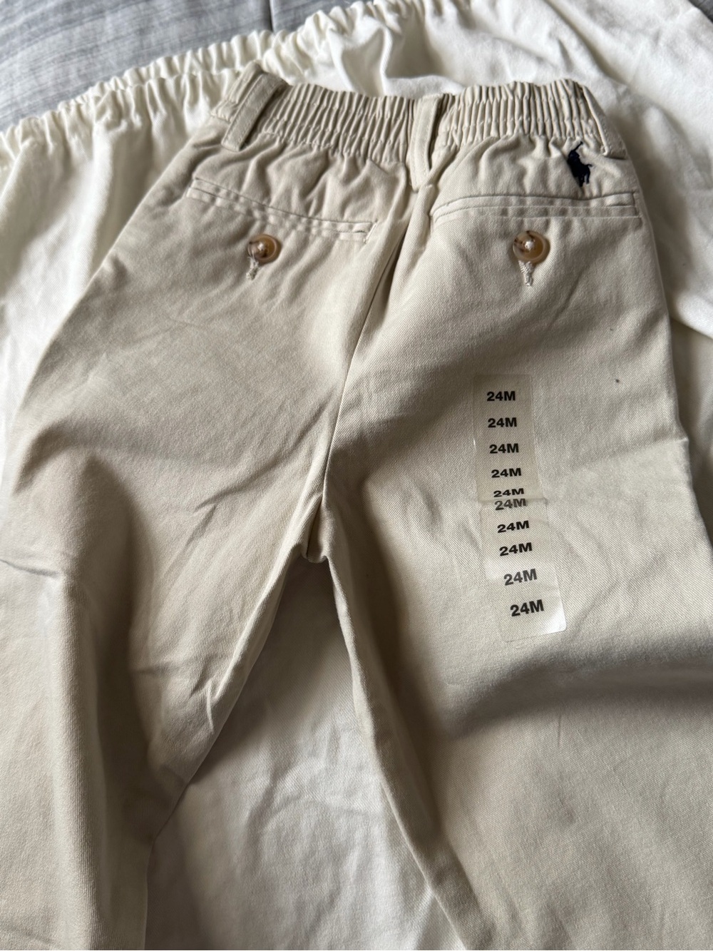 Ralph Lauren Toddler Elastic-Waist Chinos in Beige